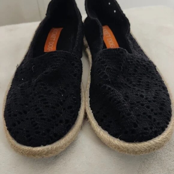 Rocket Dog black crochet mesh espadrilles/flats/sandals size 8 - Picture 5 of 8